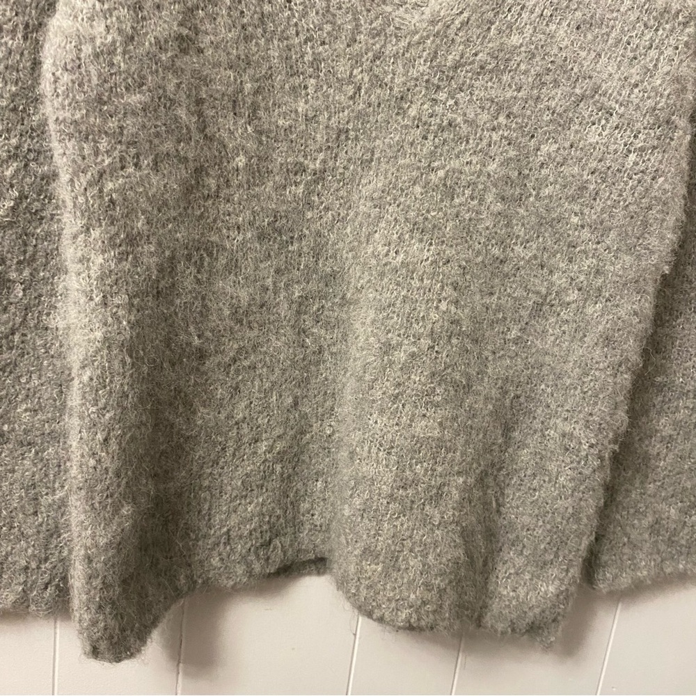 Lauren Manoogian Alpaca Hand Knit V Neck Sweater Grey Loomed Peru Slouchy Boxy - Picture 6 of 16